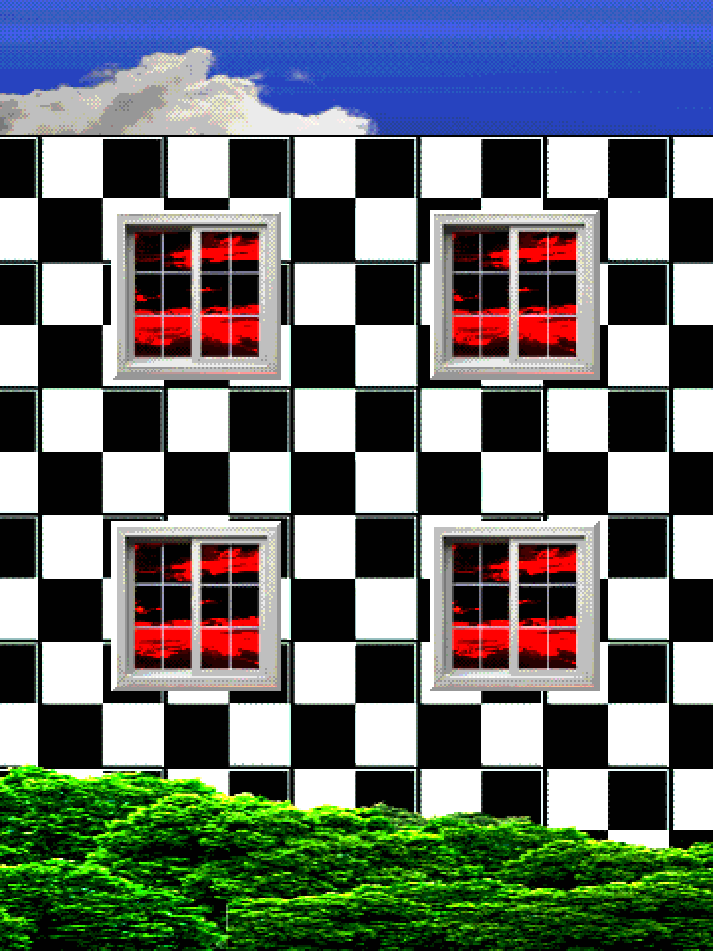checkered house